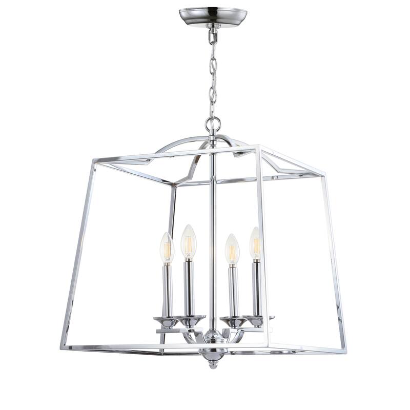 Virginia 14.5" 3-light Metal LED Pendant, Chrome by JONATHAN Y