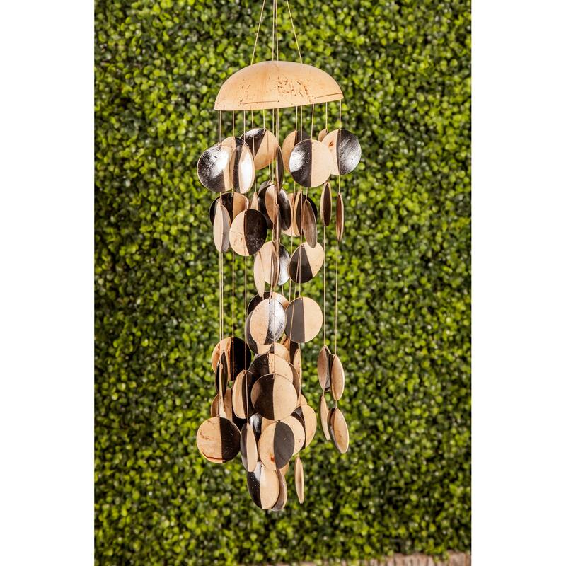 Shell Coastal Windchime 17 x 5 x 5 - 5 x 5 x 17 - Black
