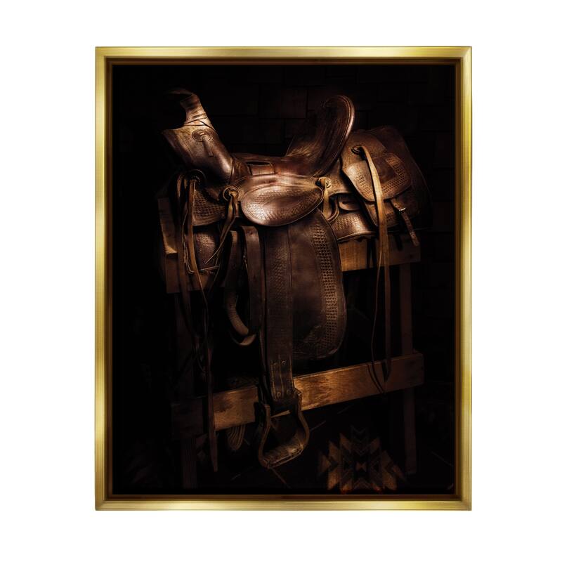 Stupell Vintage Saddle Photography Framed Floater Canvas Wall Art Design by PBurchettePhoto