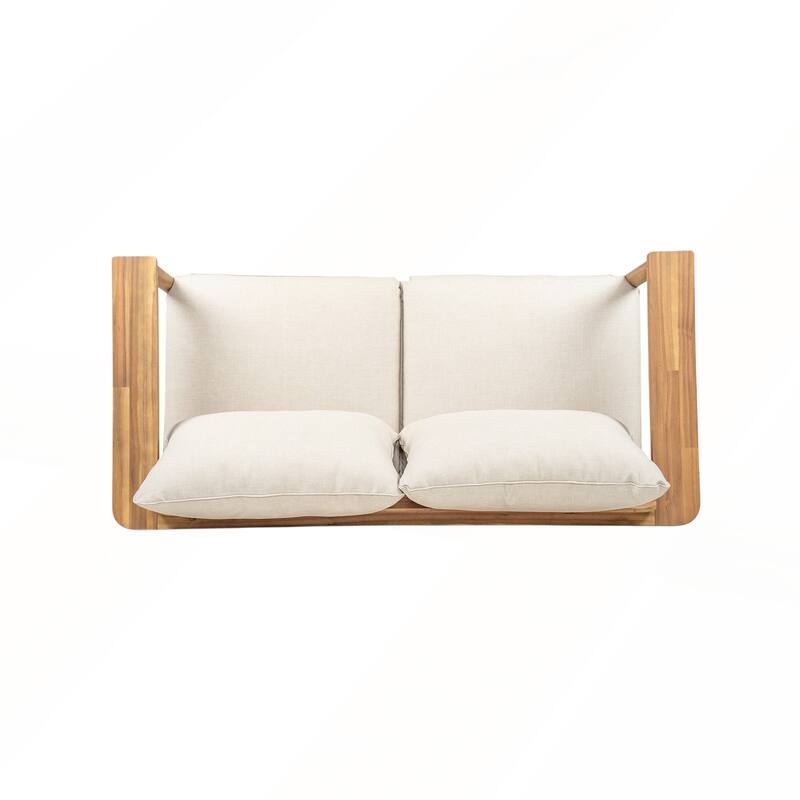 Outdoor Acacia Wood Loveseat
