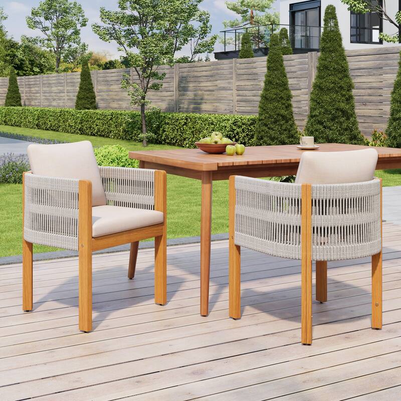 Christopher Knight Home - Isolde Acacia Wood Outdoor Dining Chair（Set of 2）