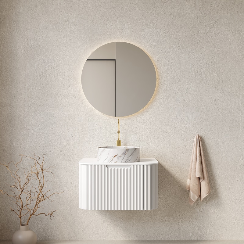 Wall-Mounted Floating Bathroom Vanity with Sink