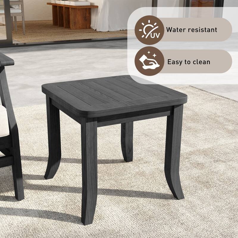 19" W Square Solid Teak Outdoor Side Table