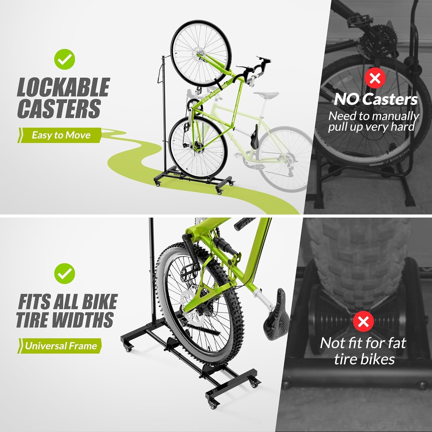 Rolling bicycle stand best sale