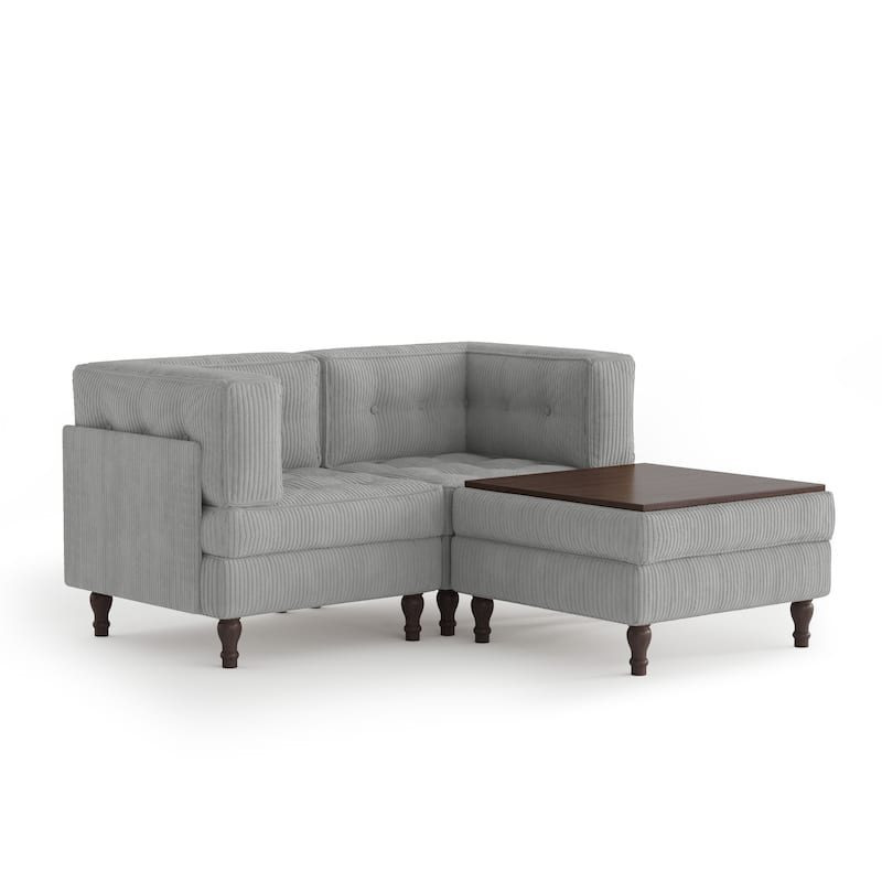 Oversized Sofa Corduroy Tufted Modular Sectional Set