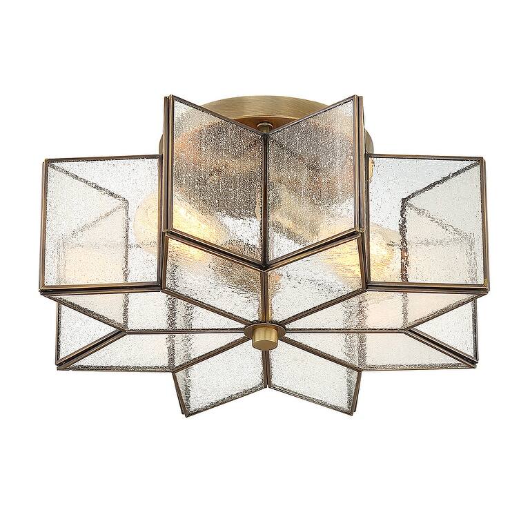 Trade Winds Stella Star Semi-Flush Mount Ceiling Light in Natural Brass