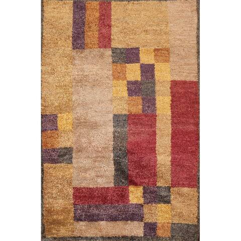 Geometric Abstract Oriental Moroccan Area Rug Hand-knotted Carpet - 5'8" x 7'9"
