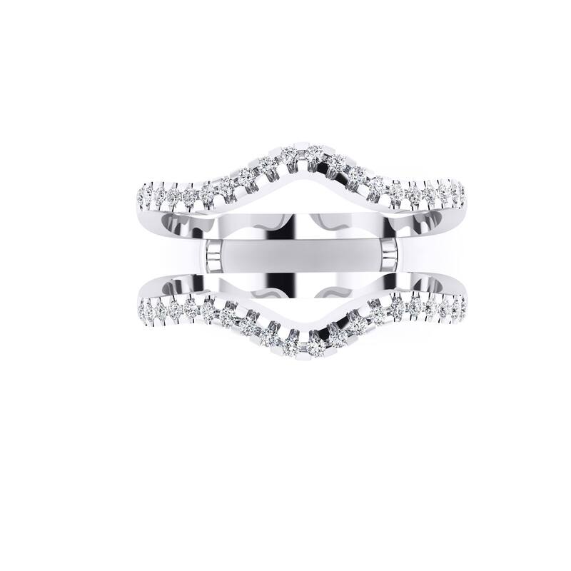 Auriya 14k Gold 1/4ctw Curved Diamond Wedding Ring Guard - White - 5.5