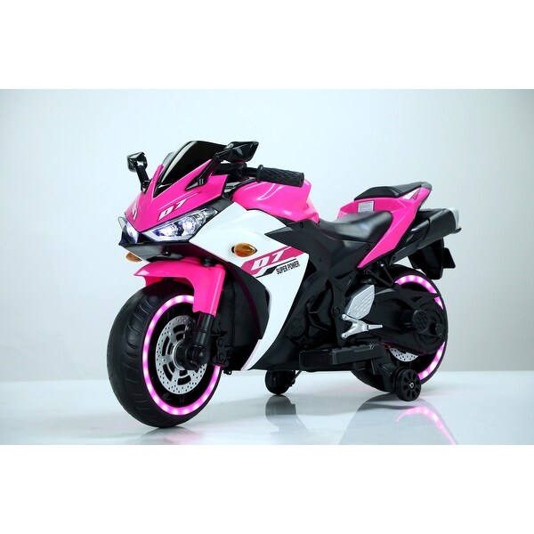 Electric Ride-On Motorcycle for Kids with Lighting Wheels, Music