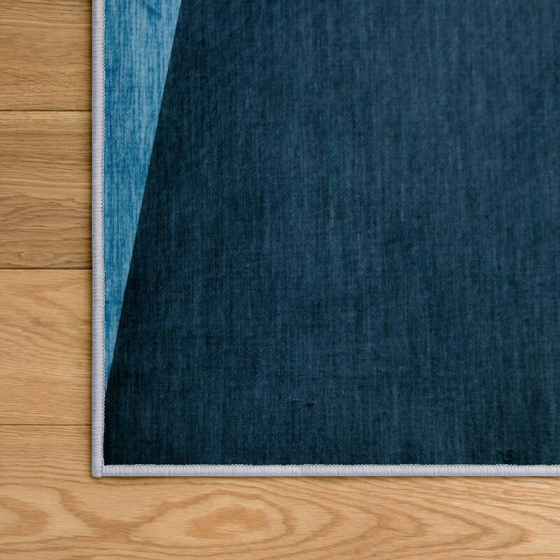 Melding forms I Geometric Washable Art Area Rug size 5'x8', Power-loomed, Non Slip Rug, Soft Rug for Living Room, Bedroom