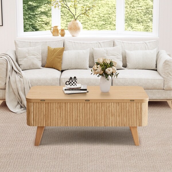 42.91in.L MDF coffee table with folding desktop - On Sale - Bed