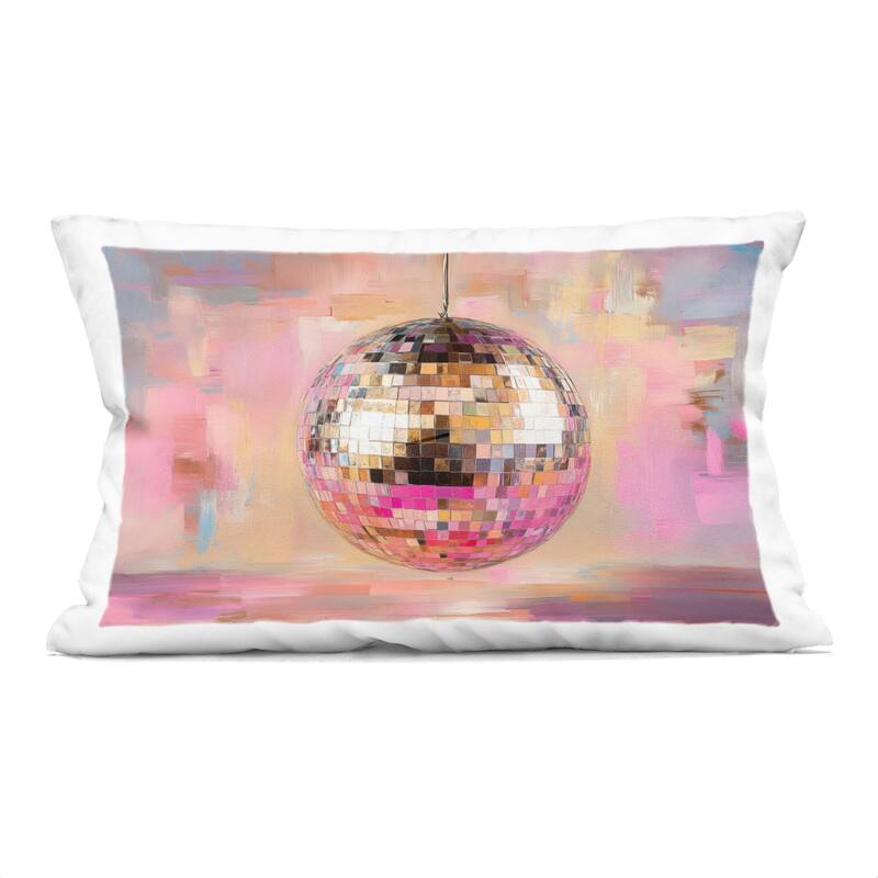 Stupell Mirrored Disco Ball Decorative Printed Throw Pillow Design by Nini Art - Accent - Polyester - Pink - Single