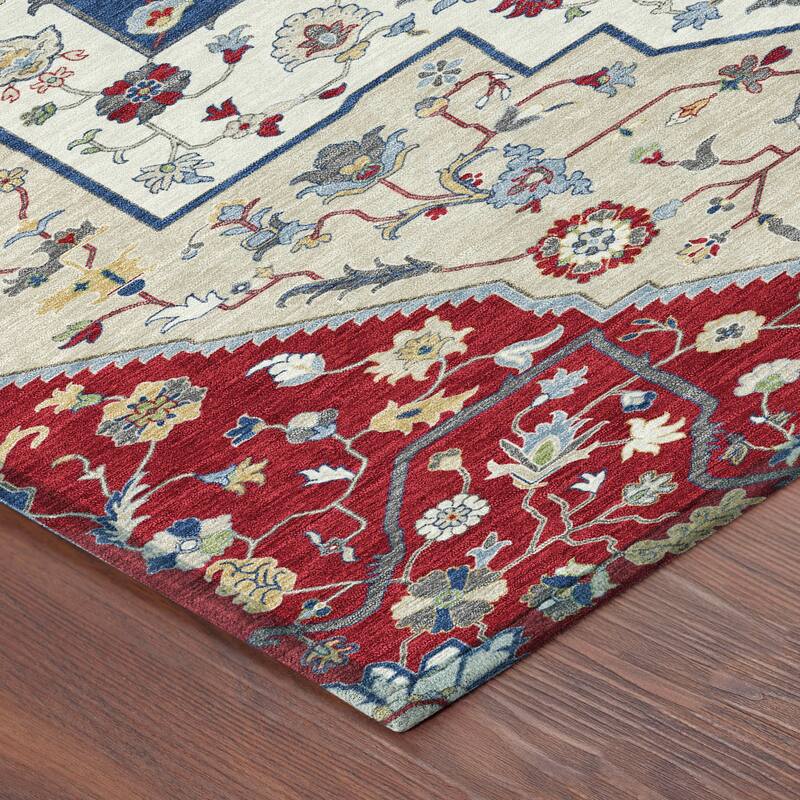 Machine Washable Indoor/ Outdoor Traditional Kolkata Chantille Rug