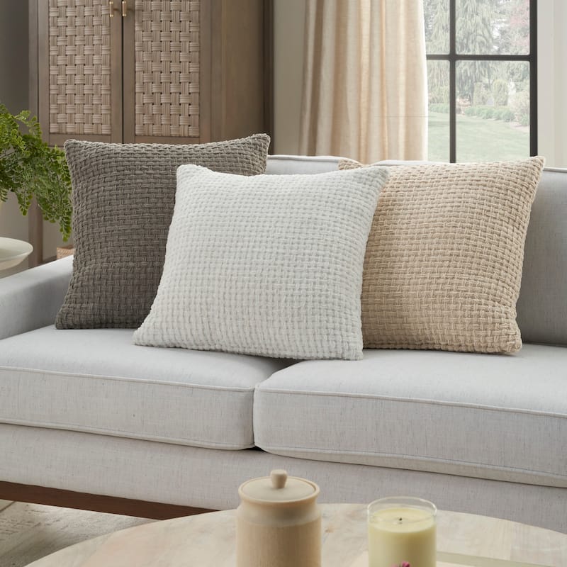 Mina Victory Lifestyle Woven Chenille 18" x 18" Set of 2 Indoor Throw Pillow