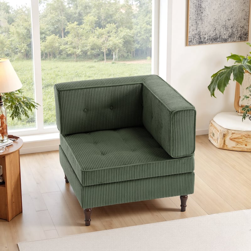 Modern Corduroy Corner Armchair Armless Chair sofa