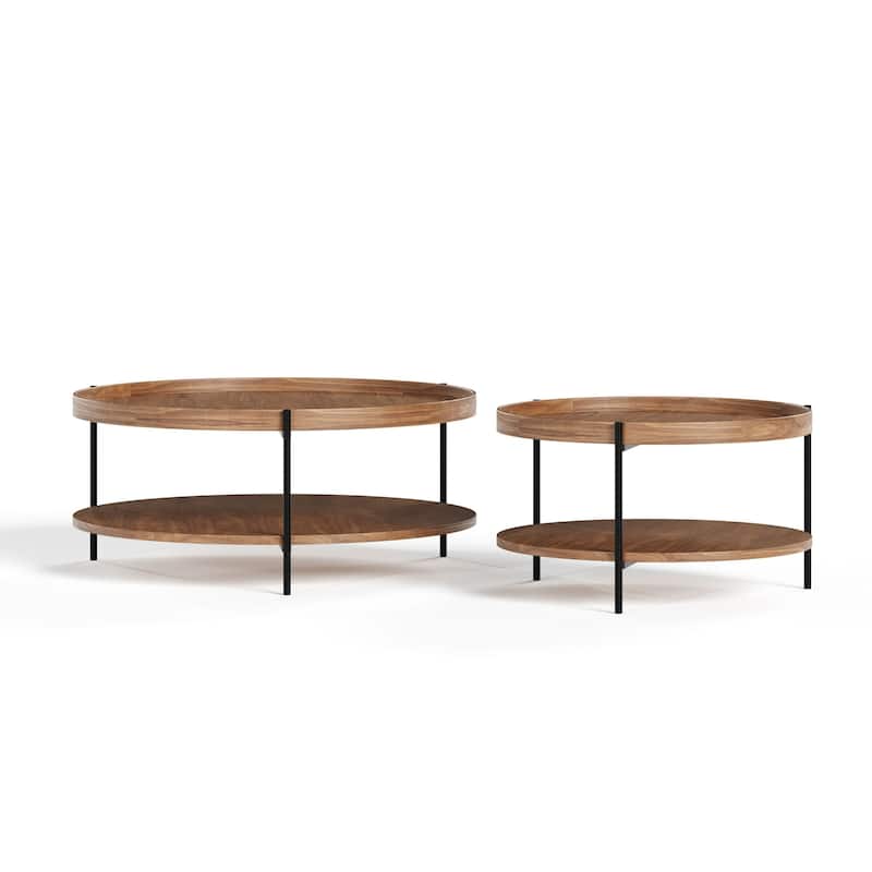 Modrest Savoy Modern Walnut Large Coffee Table