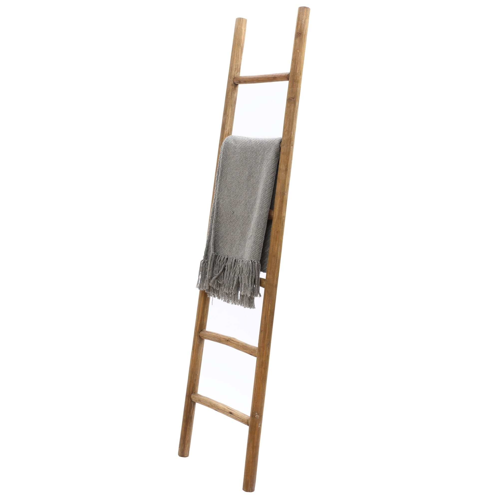 Rustic Natural Wood 6ft Decorative Blanket Ladder 74.4 H x 18.9 W x 2 D