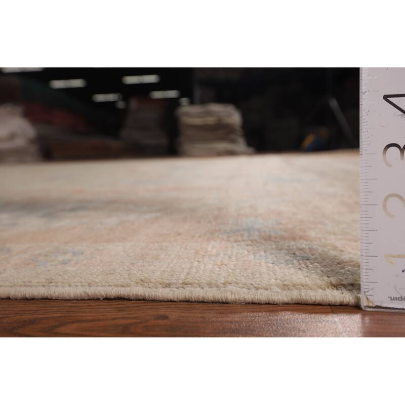 Orange Oushak Turkish Area Rug Handmade Vegetable Dyewool Carpet - 9'4"x 12'0"