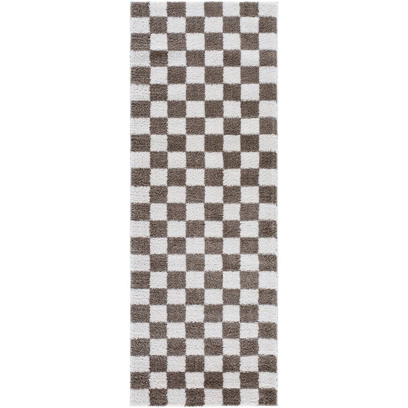 Livabliss Scandinavian Fossay Shag Stripe Washable Area Rug