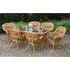preview thumbnail 17 of 45, Portside Southwest Amber Outdoor Wicker Dining Set (7-Piece) Green
