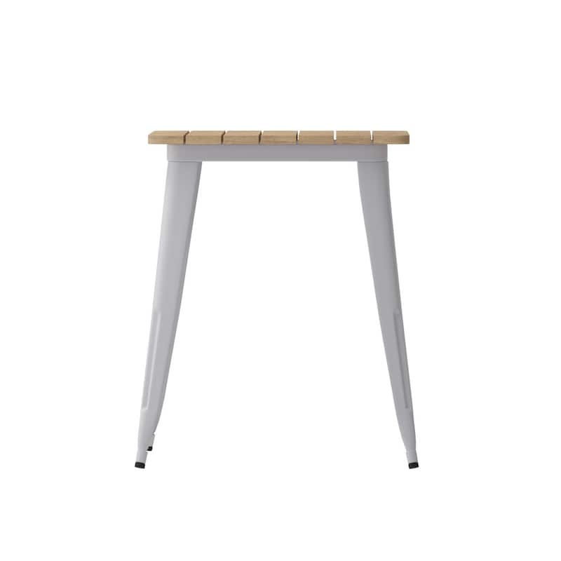 23.75" SQ Commercial Poly Resin Restaurant Table with Steel Frame - 23.5"W x 23.5"D x 30"H
