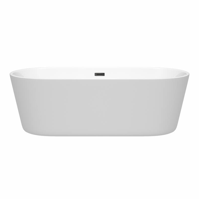 Wyndham Collection Carissa 71-inch White Freestanding Soaking Bathtub