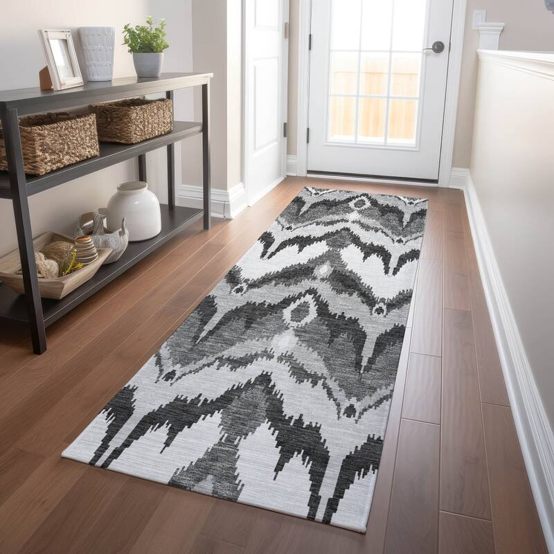 Premium Washable Super Soft Modern Ikat Mayfield Rug - Gray - 2' 3" x 7' 6" - Runner
