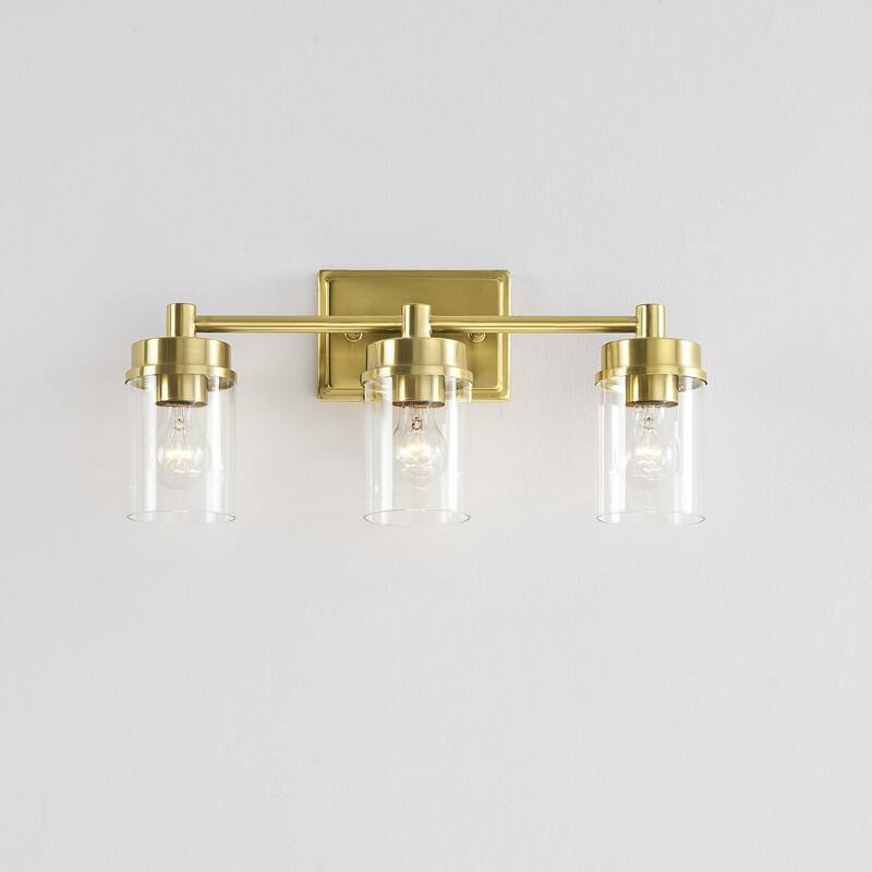 KAWOTI 3-light Modern Bathroom Vanity Light with Clear Glass