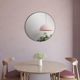 Mooni Round Black Metal Mirror