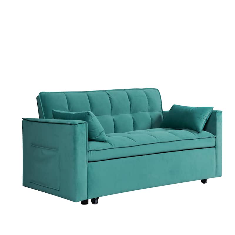 Chenille Interior Lazy Sofa Chaise longue Armchair with three pillows and armrestsSleeping Sofa