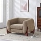 preview thumbnail 5 of 53, Tina Modern Upholstered Boucle Arm Club Chair by Christopher Knight Home Light Brown+Walnut