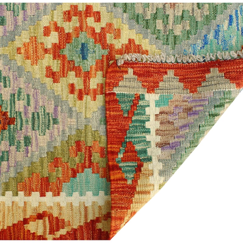 Flatweave Majeed Red/Blue Runner - 2'8" x 6'6"