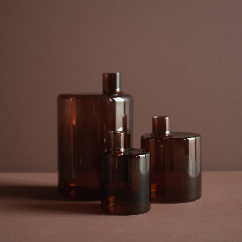 Extra Large Glass Bottle Vase with Pipe Mouth - 8.25" - Red