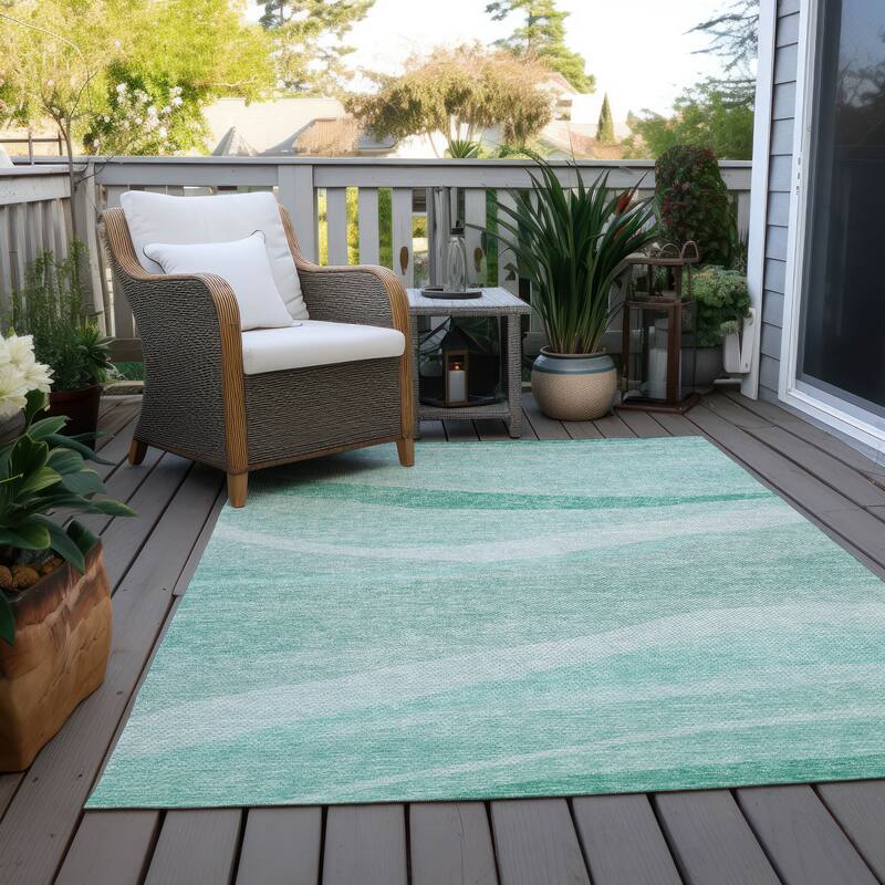 Machine Washable Indoor/ Outdoor Contemporary Deco Chantille Rug
