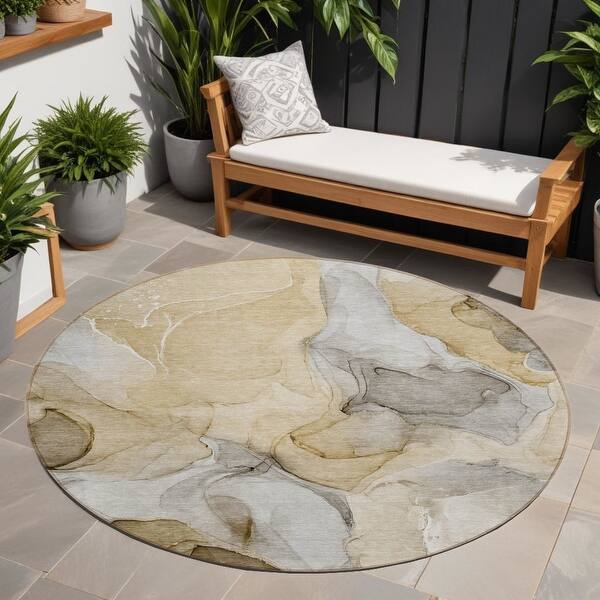 7' Round Brown Non Slip Indoor Outdoor Rug Pad 7' Round Brown Non Slip Indoor Outdoor Rug Pad