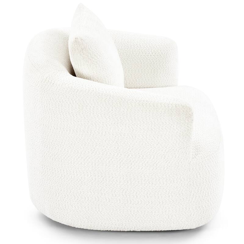 Swivel Chair with Throw Pillow & Spring Seat