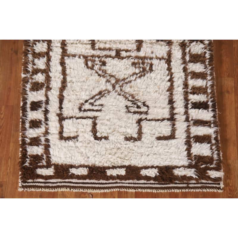 Plush Turkish Anatolian Beige Runner Rug Hand-knotted Wool Carpet - 3'2"x 10'6"