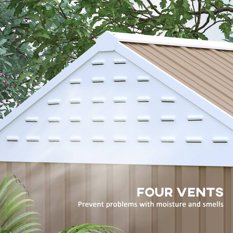 Outsunny 8' x 6' Outdoor Storage Shed, Metal Garden Shed with Window & Double Lockable Door, Outdoor Tool Shed Storage