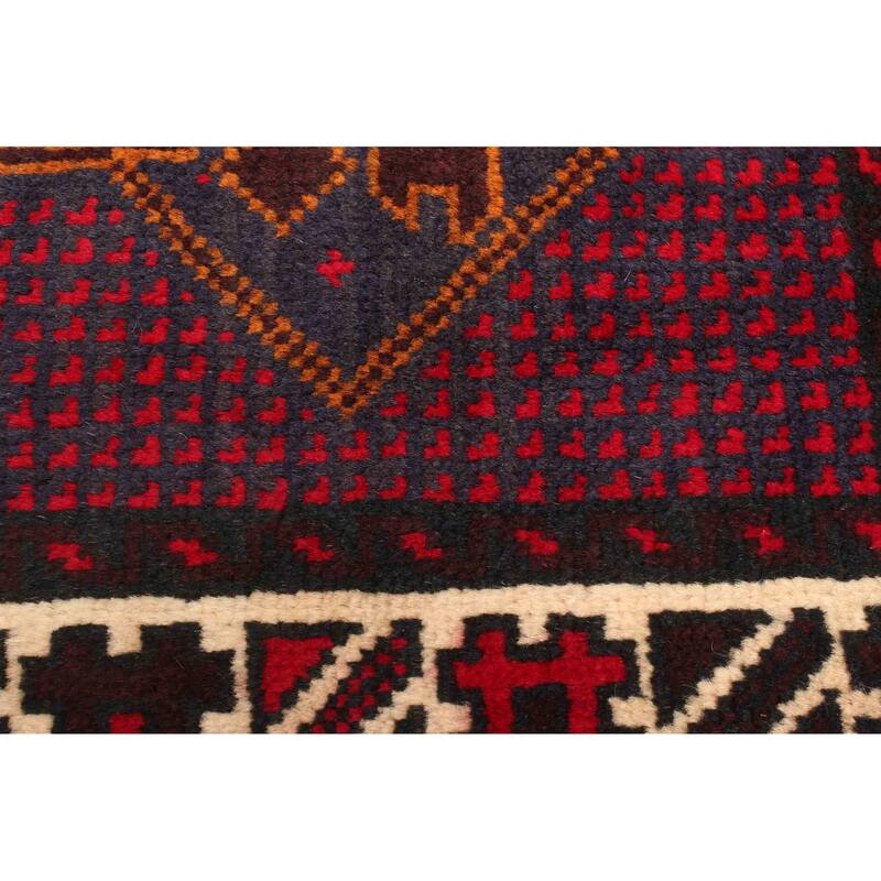 ECARPETGALLERY Hand-knotted Teimani Burgundy Wool Rug - 2'10 x 4'9