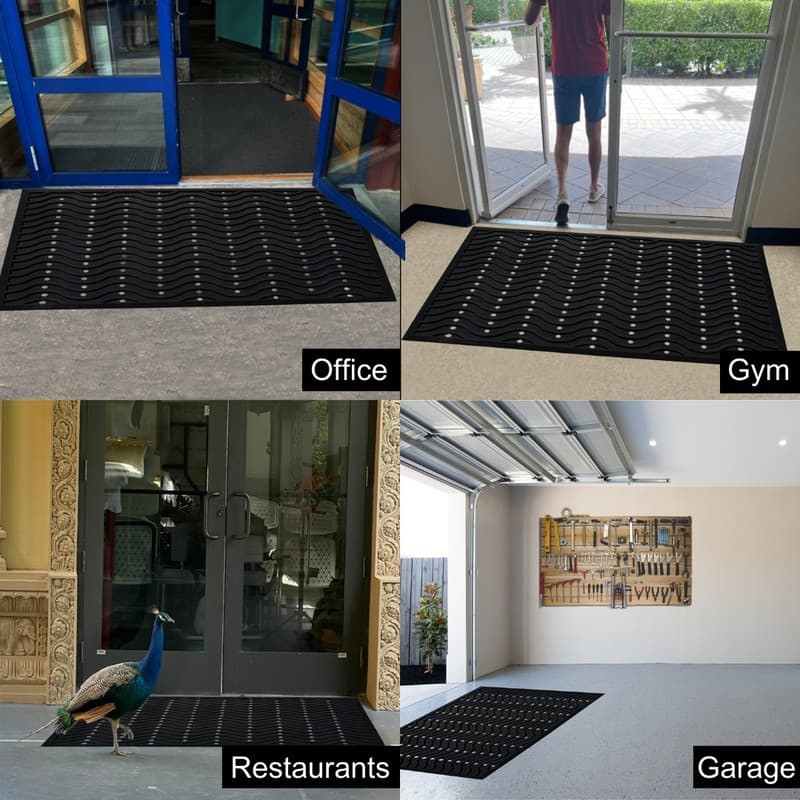 A1HC New Natural Rubber Premium Scrapper Door Mats-Keeps Mud and Dirt Away
