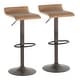 preview thumbnail 1 of 15, Carbon Loft Hess Industrial Barstool in Antique Metal and Faux Leather (Set of 2)