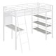 preview thumbnail 14 of 32, Loft Metal Bed with 3 Layers of Shelves and Desk, Stylish Metal Frame Bed with Whiteboard