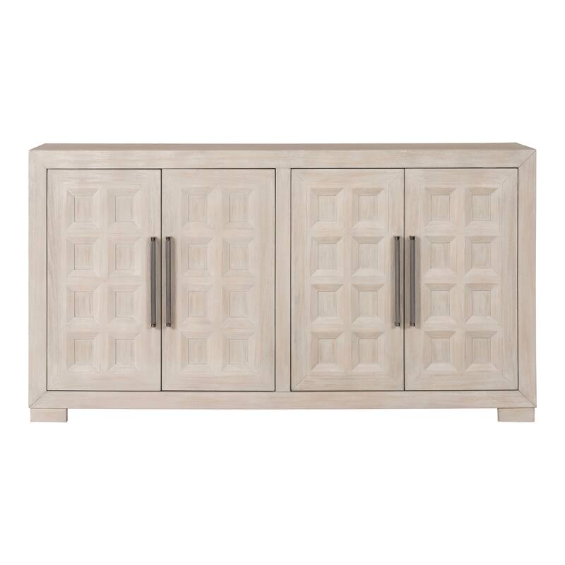 Furniture of America Durem Modern Solid Wood 4-Shelf Coffered Panel Dining Server