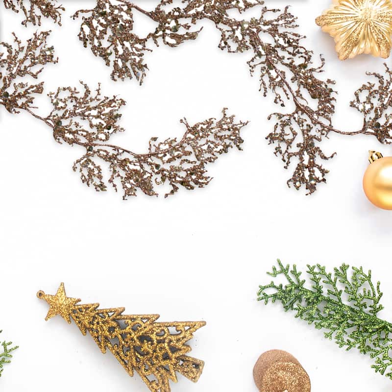 6' Rose Gold Artificial Christmas Garland