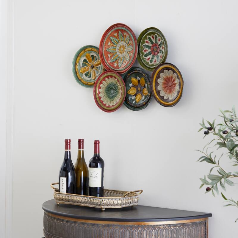 Iron Rustic Wall Decor Ornamental - Multi Colored - 31"W, 19"H