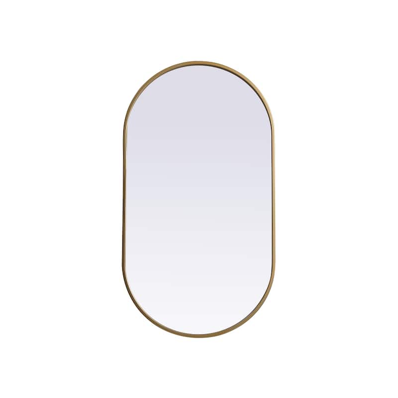 Indigo Home Metal Frame Oval Mirror 20x36 Inch