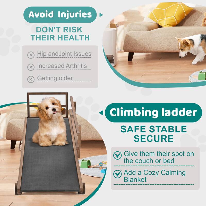 DoCred Pet Ramp, Portable Adjustable Height Folding Dog Ramp