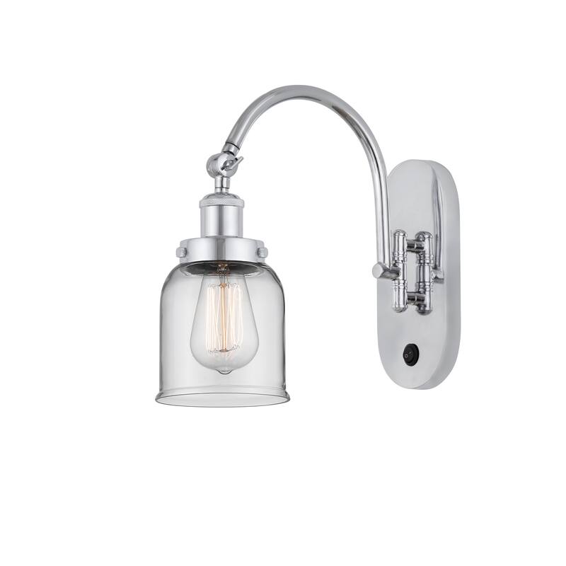 Innovations Lighting Franklin Restoration Bell - 1 Light 5" Sconce - Arm Swivels Side To Side - Clear/Polished Chrome