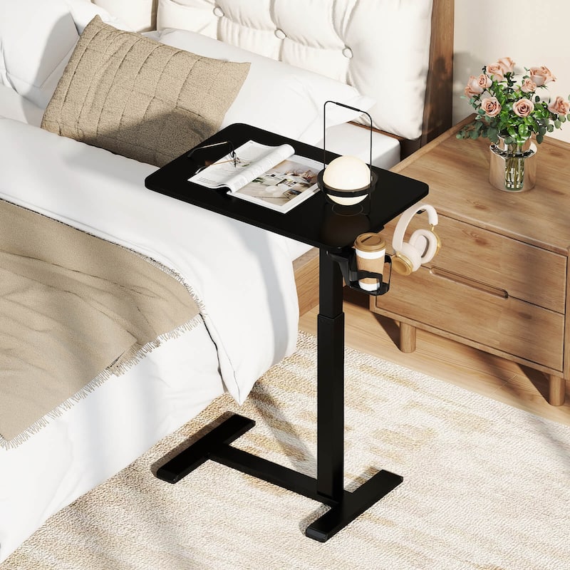 Costway C Shaped Side Table Height Adjustable Overbed Bedside Table - See Details
