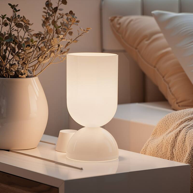 9 in. Modern Glass Small Table Lamp with E12 Base (Bulb not included)